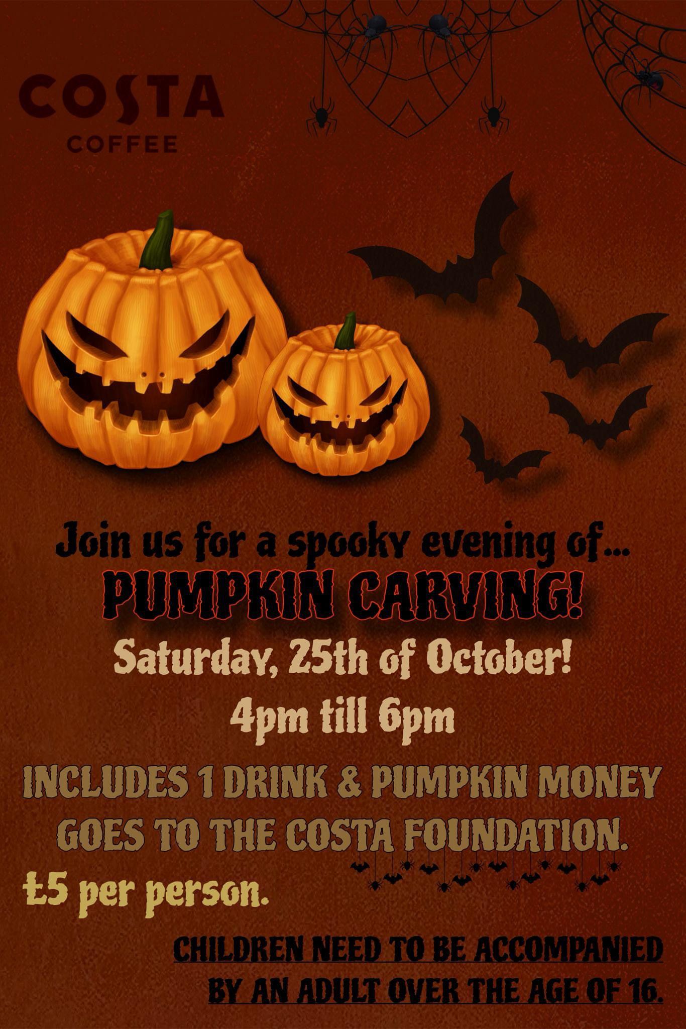 Costa Coffee Pumpkin Carving Evening