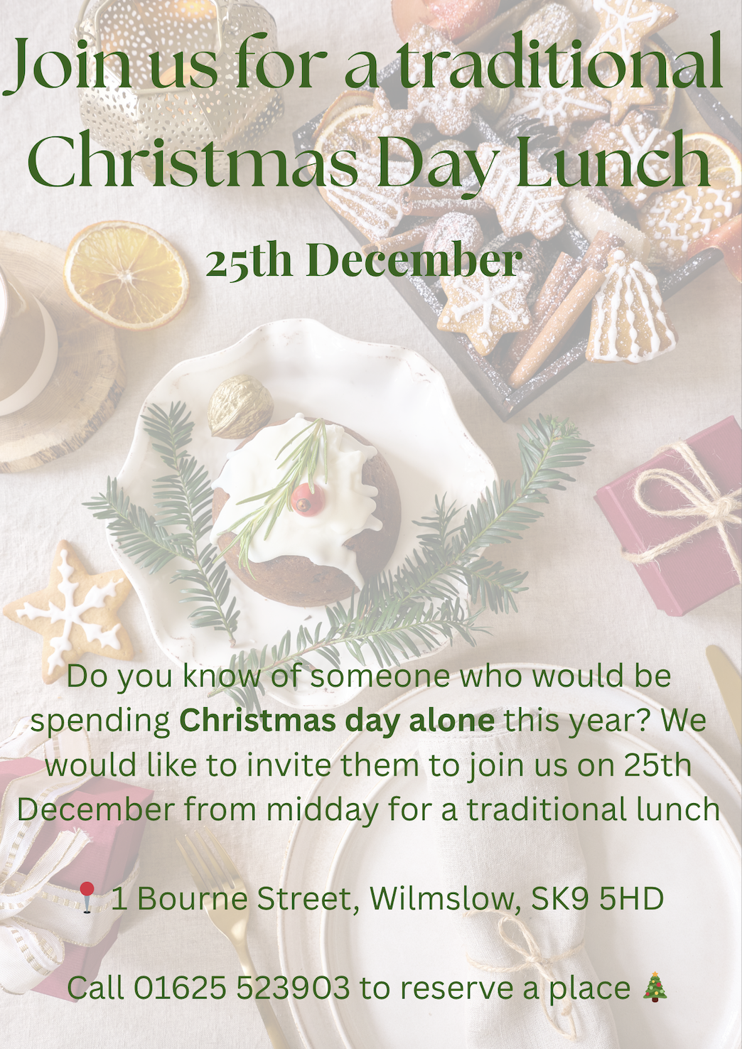 Traditional Christmas Day Lunch – A Warm Welcome for Everyone