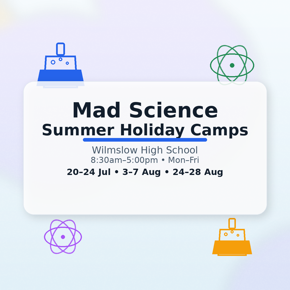 Mad Science Summer Holiday Camps at Wilmslow High School