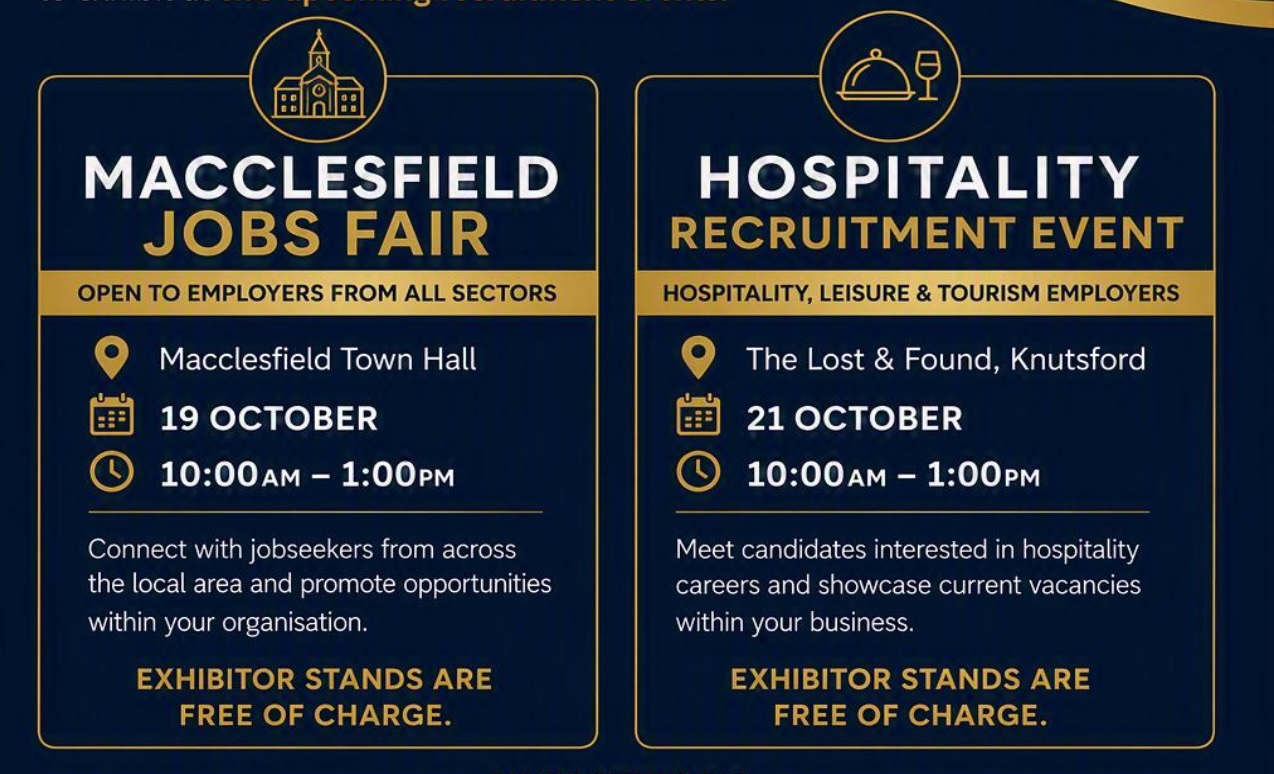 Free exhibitor stands at two October recruitment events